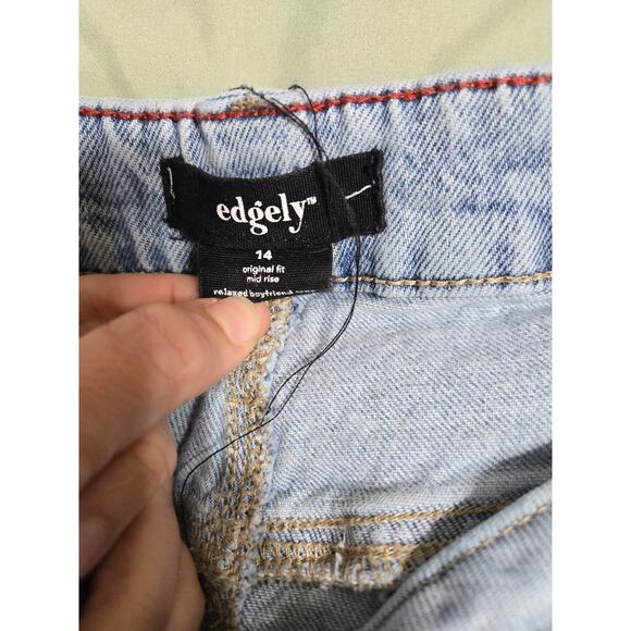 Edgely size 14 women's mid rise cropped relaxed boyfriend jeans - Picture 5 of 10